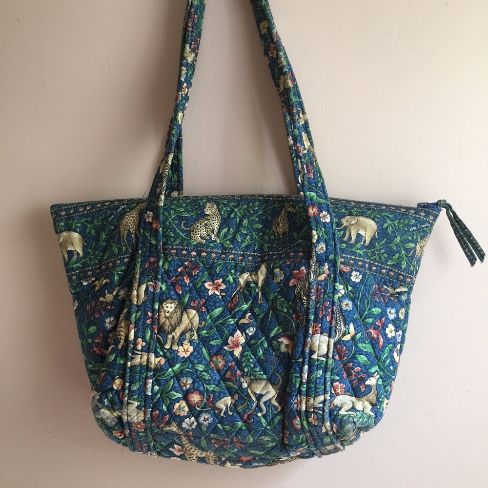 Vera Bradley Blue Floral Animal Print Tote